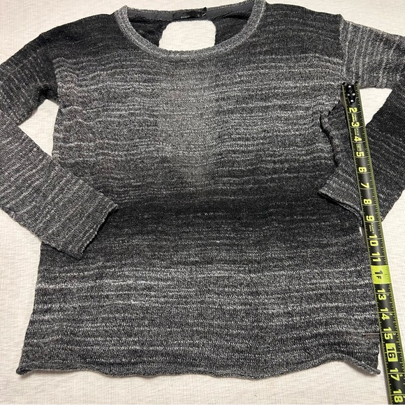 Prana Nightingale Women's Open Cross Back Ombre Gray Black White Sweater S Small - Picture 5 of 6